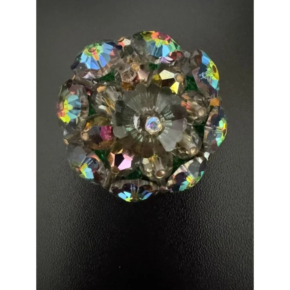 Vintage 1970s midcentury modern domed ravioli AB brooch
